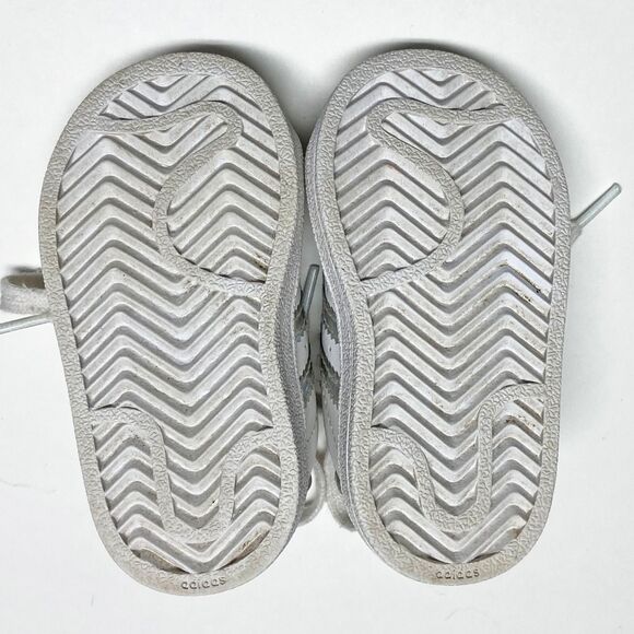 Adidas Superstar EL Toddler Sneakers Size 4K White Silver Metallic Stripe CG6707 - Picture 7 of 8